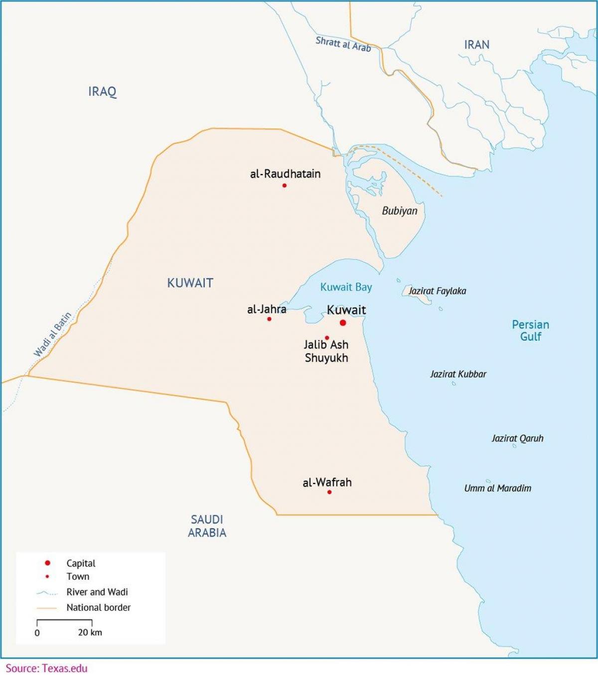 žemėlapis al zour kuveitas