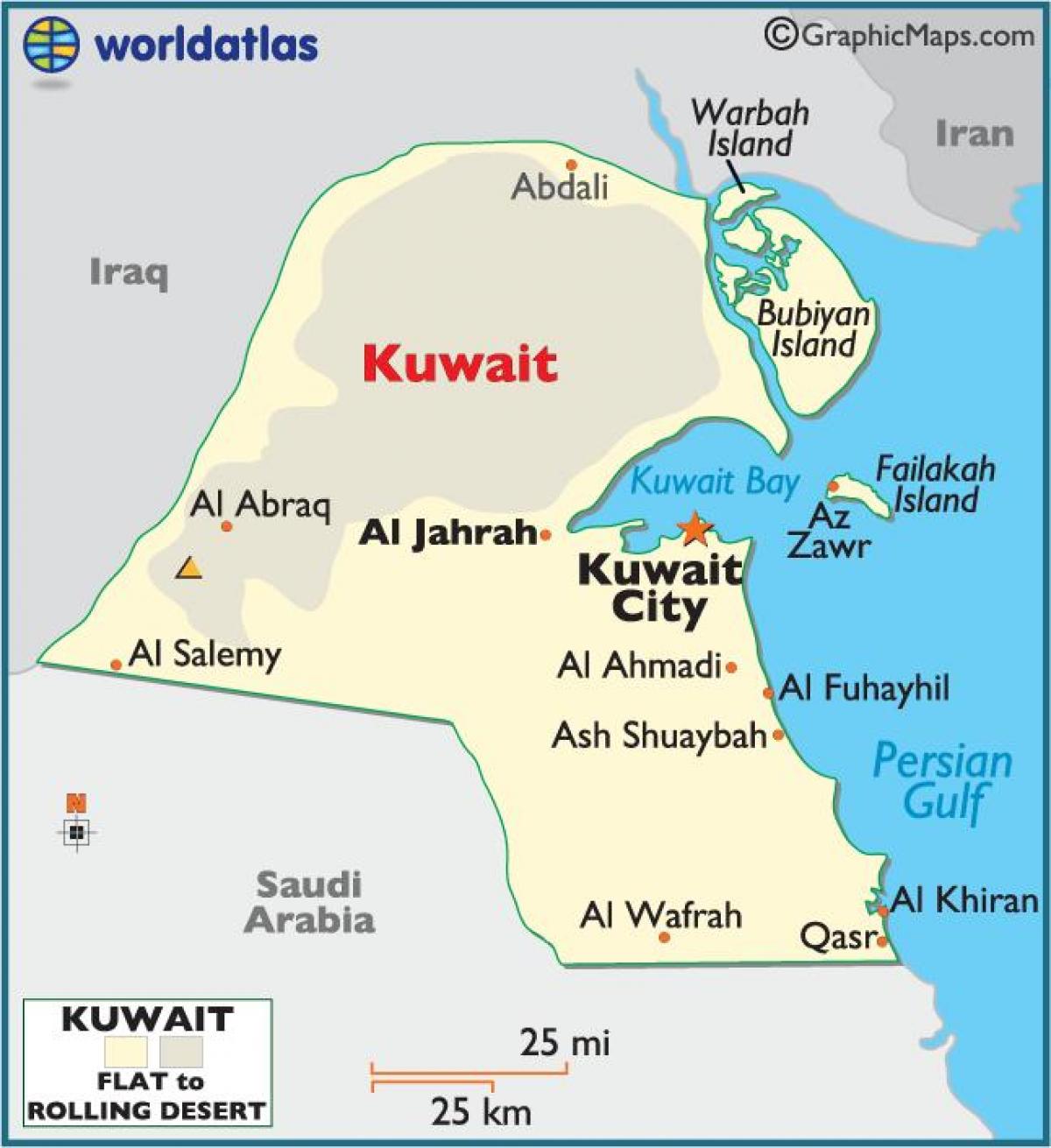 kuveitas pilnas žemėlapis