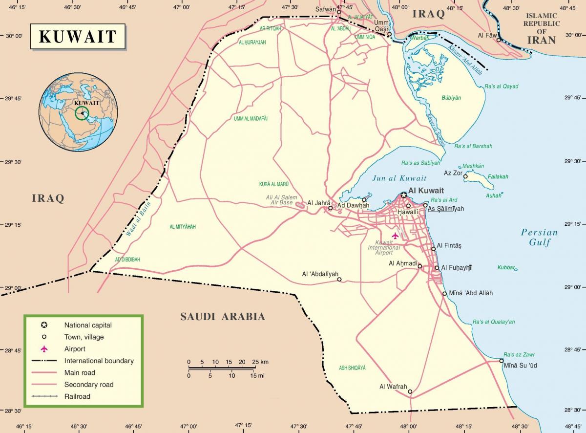 kuveitas kelių žemėlapis