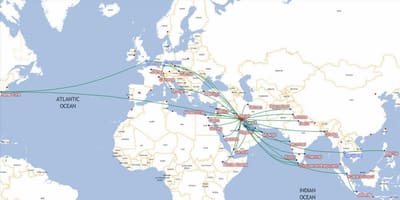 Žemėlapis kuveitas airways miestai