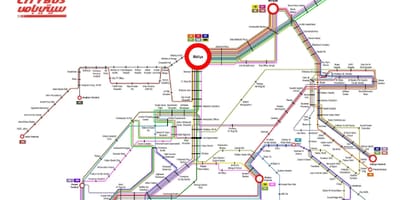 Kuveitas miesto autobusų 999 maršruto žemėlapį